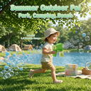 Kids Automatic Frog Bubble Gun - 360° Leak-Proof Bubble Machine with 8-Hole Design for 1000+ Bubbles Per Minute, Includes DIY Stickers - Summer Outdoor Toy for Toddlers, Birthday Party Gift for Boys and Girls image 1