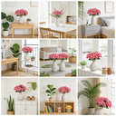 Yuejia 4Pcs 11in/28cmArtificial Pansies Flowers Outdoor Faux Flowers Plastic Plants Artificial Silk Flowers for Front Porch Garden Window Box Hanging Planter Decoration(rose red) image 7