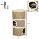 PawHut Cat Scratching Barrel Kitten Tree Tower for Indoor Cats Pet Furniture Climbing Frame Covered with Sisal and Seaweed Rope Cozy Platform Soft Plush image 5