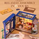 Robotime Rolife Leisure Time Tea DIY Dollhouse Kit 24.9x15.5x17.8cm 1PC,Home decoration, bookshelf decoration,Craft Gifts for Adults and Teens,Educational toys image 1
