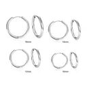 Stainless Steel Hoop Earrings 16mm – Silver Tone Polished Round Tube Hoops, 2.5mm Thick Unisex Jewelry image 1