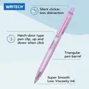 WRITECH Ballpoint Pens Black Ink: 0.7mm Fine Point Retractable 8ct Pastel Color Ultra Smooth Writing Low Viscosity Ink Space Up Ballpoint Pen Silent Click image 2