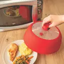 M&Co Couvercle pour micro-ondes pliable anti-éclaboussures en silicone et verre noir - 27 cm image 1