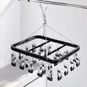 SNSP Clothes Hanger Aluminum Alloy Plate 26 Clip Multi functional Socks Windproof Clip Inner Socks & Underwear Clips image 3