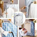 TAILI Sacs de rangement sous vide suspendus, sacs économiseurs d'espace, sacs de mise sous vide pour vêtements, costumes et vestes, organiseurs d'armoire et rangement, (3 longs, 3 courts) Bleu image 5