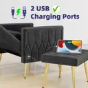 GRAVFORCE  Velvet Modern Accent Chair and Ottoman Set with 2 USB Ports, Pink Comfy Reading Chair Bedroom Living Room Chairs, Recliner Lounge Chair, Adjustable Backrest and Pillow, Pink (Pink) image 4