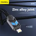Câble de Données PAVAREAL en Alliage de Zinc Noir 30W PD CTOC à Charge Ultra Rapide avec Arrêt Automatique et Changement de Couleur image 2