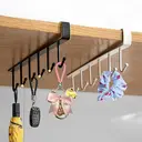 Mug Hanger Rack, Under Shelf Storage Hooks Organizer Hanging Holder for Cabinet Pantry Kitchen Cupboard Desk Counter Bookshelf Organization Black image 1