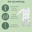 Mama Bamboo Babygrow 3-6 Months White Bamboo Print image 3