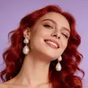 Boucles d'oreilles pendantes VoxorAI dorées, inspirées de Chanel, en forme de larme française et perles, boucles d'oreilles manchette, puces d'oreilles, toutes saisons image 1