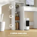 HOMCOM Desk with Storage, Computer Desk with 3 Open Shelves and Drawer, Workstation, Computer Table for Home Office, Living Room, 100 x 40 x 90 cm, White image 3