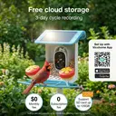 Blinkit Bird Villa Outdoor Bird Feeder 1.2L - 4400mAh Battery, Cloud Smart AI Camera with LED Night Vision, Two-Way Audio, Full-Color Night Vision, Bird Recognition image 2