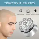 Komingdon Men's Shaving Head Electric Shaver, Waterproof and Rechargeable, Suitable for Dry and Wet Shaving - Ideal for Men's Skull and Bald Head Shaving silver image 3