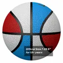 High-quality Rubber Basketball（29.5"） Size7# Red/White/Blue image 1