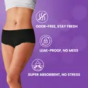 SUNKISS Disposable Period Underwear for Women with Heavy Flow, Low-Rise Unscented Postpartum Essentials, Black, XLarge, 10 Count image 1