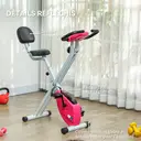 HOMCOM Vélo d'Appartement Magnétique Pliable - Collaboration Aosom.fr x FFHandball - Vélo de Fitness en X Silencieux pour Sport Maison et Cardio-training - Écran LCD & Capteur Pouls, Rose image 6