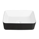 DeerValley Rectangular Bathroom Sink Black Exterior, White Interior Countertop Basin 475mm*375mm, Bathroom Sink, Hand Wash Basin image 0