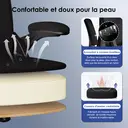 GTIMEX Chaise de bureau ergonomique avec appuie-tête réglable, accoudoirs, soutien lombaire, chaise pivotante avec fonction d’inclinaison jusqu’à 135°, adaptée au dos, fauteuil de direction, capacité de charge 150 kg image 4