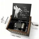 Alphynix 1pc Romantic Musical Gift, "Can't Help Falling in Love" Wooden Music Box with Couple Engraving, Anniversary Valentine's Present image 4