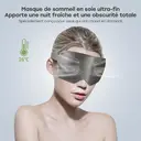 Masque de sommeil Zoesmien ZSM2320, masque pour les yeux ultra-fin bloquant la lumière, matériau en soie de mûrier et fibre de polyester, bande élastique réglable, gris, pour une utilisation à domicile pour le sommeil image 1