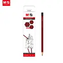M&G HB Pencils, 12 Pack Pre-Sharpened Wooden Graphite Pencils, Hexagonal School Pencils for Writing, Drawing, and Office Use, Red and Black Striped image 4