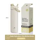 POWCAN by Meoky 26oz Dual-Opening Sports Water Bottle with Carry Handle – Oatmeal image 4