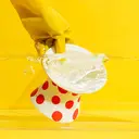 ZEZE Red Polka Dot Ceramic Pet Bowl, 165*165*140mm Food Water Bowl (Large) image 3