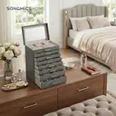 SONGMICSHOME  HOME Boîte à bijoux à 7 niveaux - Gris image 3