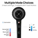 CONFU high-speed hair dryer 8926 black, 19,000 rpm, long-lasting, 2300W power, 1 air nozzle image 2