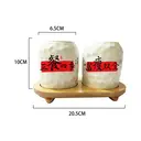 Chinese Style Ceramic Canister Set, White Porcelain Storage Jars with Bamboo Tray for Kitchen Countertop
2-Piece White Ceramic Canister Set, "Meal Four Seasons" Pattern, Kitchen Storage Jars with Wood Stand​ image 1