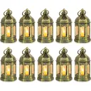 Small Lanterns with LED Candles Set of 10 image 0