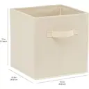 ANQI Collapsible Fabric Storage Cubes Organizer with Handles,, Beige, 10.5-x-10.5-x-11-inch, Pack of 6 image 2