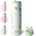 Bottle Bottle Bouteille isotherme en acier inoxydable 750 ml avec paille, couvercle et poignée - anti-fuite, sans BPA, à double paroi - idéale pour le sport, le voyage et le fitness (Eden Grove) image 0