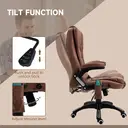 Vinsetto Massage Office Chair with Lumbar Heating, Microfiber Cloth Executive Computer Desk Chair with High and Reclining Back, Tilt Function, Adjustable Height, Padded Armrests, Brown image 5