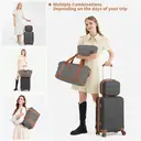 Kono Suitcase Lightweight ABS Hard Shell Carry-Ons Cabin Case Luggage Set with TSA Lock Luggage Sets with beauty case Included Duffels Bag & Toiletry Bag for TravelGrey/Brown image 7