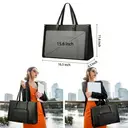 Laptop Bag Women with Insulated Lunch Compartment， Laptop Handbag 15.6 Inch， Work Bag Women Large， Briefcase Waterproof， Shopper Bag Leather， Shoulder Bag for Business， School， Black， New Year Sale ， Top gift picks image 4