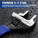 WORKPRO 150 mm Adjustable Wrench Adjustable Metric Spanner Made of Cr-V Steel and Soft Bi-Material Handle image 2