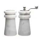 Maison by Premier White Marble Salt & Pepper Set, Elegant Natural Marble Shakers with Chrome Accents, Durable and Hygienic image 0