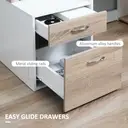 HOMCOM Computer Desk with Drawers and Storage Shelves, Office Desk Writing Table with Printer Stand, Large Workstation for Study Play Work Home Office, 137 x 55 x 92cm, Oak image 3