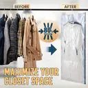 TAILI Hanging Vacuum Storage Sealer Space Saver Bags for Clothes, Suits, Coats or Jackets, Closet Organizer, 4 Pack Jumbo Blue image 2