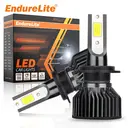 ENdureLite H7 H4 H11 H1 9005 9006 LED Headlight Bulbs, 6000K Pure White, Plug & Play, Efficent Cooling System,13000LM Brighter Lights Headlight, Pack of 2 image 1