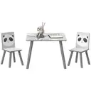 ZONEKIZ Kids Table and Chair Set, Toddler Table with 2 Chairs, 3 Pieces Toddler Activity Furniture Set for Bedroom, Nursery, Playroom, Grey image 0