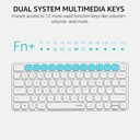 Rapoo E9050L clavier sans fil à membrane 75 %, disposition QWERTY US, multi-mode, ultra-fin, 78 touches, clavier sans fil multi-appareils, 2,4 GHz / Bluetooth 5.0/4.0, pour Windows/Mac/Linux/Chrome, prise en charge de 4 appareils, compact et tendance, adapté aux utilisateurs de bureau exigeants - Blanc image 2