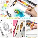 Ohuhu Mixed Media Sketchbook, Spiral Bound, 120 LB / 200 GSM Heavyweight Paper, 62 Sheets / 124 Pages image 4