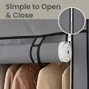 SONGMICSHOME  Fabric Wardrobe, 170 x 45 x 167 cm, 4 Hanging Compartments, with Shelves, 4 Side Pockets, Plenty of Space, Grey image 7