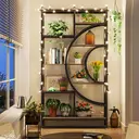 Tribesigns Geometric Bookcase 179cm Industrial Bookcase 8 Tier Bookcase Rustic Bookshelf Metal Frame Tall Freestanding Open Shelves for Living Room (Grey, 1) image 6