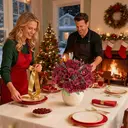 Yuejia 2Pcs 13in/33cmArtificial Flowers Like Real Artificial Bouquet Silk Artificial Roses Bouquet with Daisy Chrysanthemum Pink Flowers for Centerpiece Table Wedding Party Home Decor(red) image 4