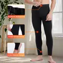 BAMBOO COOL Men's Lightweight Thermal Underwear Bottoms Fleece Lined Long Johns for Men Base Layer Pants for Cold Weather M (2Pack) image 2