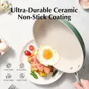 Redchef Gemstone Aluminum II Series 3-Piece Ceramic Frying Pan Set, Green Exterior & Brown Interior image 2