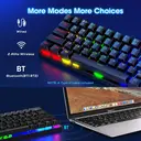 ETek 60% Tri-Mode mechanische Tastatur, US-QWERTY-Layout, RGB-Hintergrundbeleuchtung, klickender blauer Switch, 61 Tasten, wiederaufladbare Mini-Funktastatur für iPad, Mac, PC, Xbox image 2